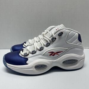 Reebok Question Mid Blue Toe GX0227 Size 8.5 White Blue Allen Iverson Philly